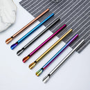 Axyaa Stainless Steel Bubble Tea Straw Set with Spoon Shaped Straw