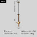 Axyaa Glass Tube Pendant Light in Smoke Grey/Clear/Amber
