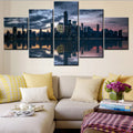 Axyaa Manhattan Skyline Hudson River Wall Art Poster Set