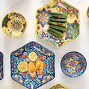 Axyaa Bohemian Hexagonal Ceramic Plate Set - Creative Under-glaze High-end Fish Platter