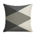 Axyaa Grey Geometric Linen Cushion Cover for Sofa Living Room Decor