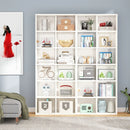 Axyaa Tall White Bookshelf with 12 Cube Storage - Modern Home Office Furniture