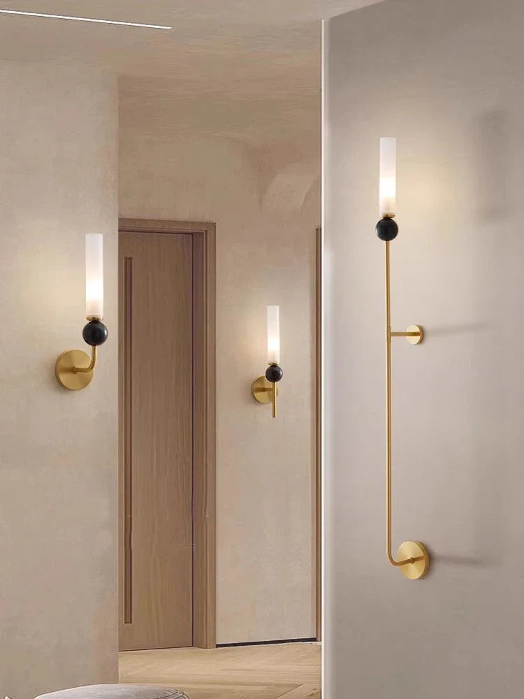 Axyaa Marble Wall Lamp: Modern Copper Nordic Lighting Fixture