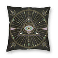 Evil Eye Black Art Cushion Cover Mystery Spirit Pillowcase by Axyaa