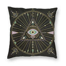 Evil Eye Black Art Cushion Cover Mystery Spirit Pillowcase by Axyaa