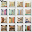 Axyaa Retro Library Pattern Pillowcase for Home and Office Decor
