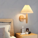 Axyaa LED Fabric Wall Lamp, European Style for Bedroom Living Room Lighting