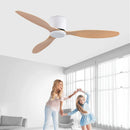 Axyaa Modern Black White Ceiling Fan Low Floor DC Motor 30W With Remote Control