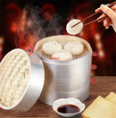 Axya Aluminum Bamboo Steamer with Cover - Cookware for Stuffed Bun, Dumpling, Fish, Vegetable, Snack