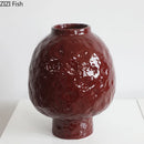 Axyaa Ceramic Vase: Creative Uneven Surface for Aesthetic Room Decor