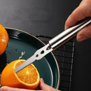 Axyaa Stainless Steel Orange Peeler Knife with Long Handle - Double-sided Blade Cutter