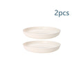 Axyaa Beige Vertical Plastic Plate Set for Home, Camping, and Outdoor Snacking