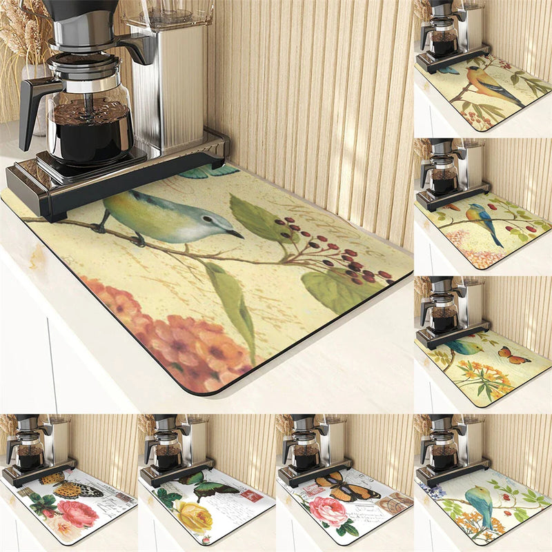 Axyaa Birds Printed Kitchen Coasters Set