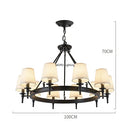 Axyaa American Country Retro Fabric Chandelier for Living Dining Room Home Decor