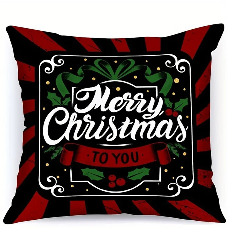 Axyaa Christmas Pillowcase with Zipper Closure for Living Room Sofa Cushion Suite