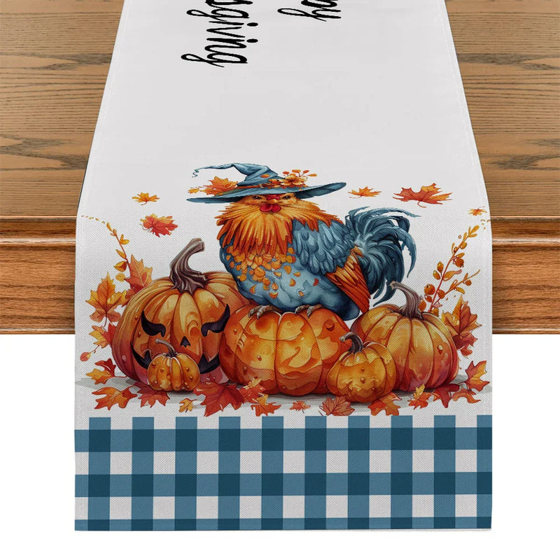 Axyaa Thanksgiving Table Runner: Washable Dining Cloth for Indoor Outdoor Home Décor