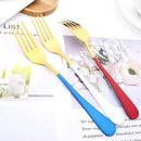 Axyaa Stainless Steel Dinner Forks Set - 6 Piece Cutlery Utensils Tableware