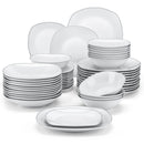 Axyaa ELISA Porcelain Plates Set for 12/24 - Service for 12/24.