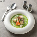 Axyaa Round Ceramic Pasta Ramen Bowls Set for Dining and Serving