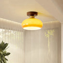 Axyaa Modern Copper Glass LED Ceiling Light for Living Room, Kitchen & Balcony