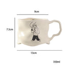 Axyaa Irregular Couple Ceramic Mug Set - Minimalist Milk Coffee Cup