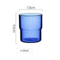 Axyaa 300-380ml Stackable Glass Mug Tumbler Cup in Various Colors for Hot/Cold Beverages