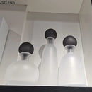 Frosted Glass Vase with Artificial Flowers - Axyaa Aesthetic Decor