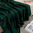 Axyaa Deer Plush Knitted Blanket | Multi-Purpose Sofa & Air Conditioner Blanket