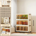 Axyaa Foldable Double-Door Storage Box with Rolling Wheels, Organize Clothes/Toys in Bedroom/Kitchen