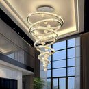 Axyaa Crystal Chandelier Stair Pendant Lamp Living Room Pendant Lights Interior Lighting
