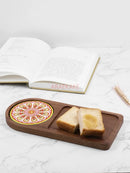 Axyaa Solid Wood Breakfast Tray Walnut Dried Fruit Dim Sum Bread Western Food Tray