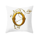 Axyaa European Gold 26 Letters Digital Printed Pillowcase for Home Decor