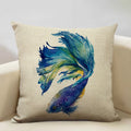 Axyaa Goldfish Linen Cushion Cover 45x45cm for Sofa, Living Room Decoration