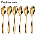 Axyaa Gold Stainless Steel Cutlery Set - Knife Fork Spoon Flatware