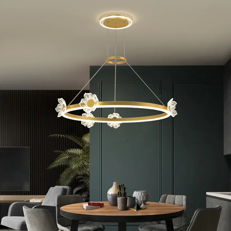 Axyaa Gold Butterfly LED Ceiling Chandelier for Indoor Decor