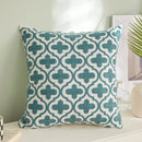 Axyaa Embroidery Cross Pillow Cover 45x45cm Blue Yellow Grey Square Couch Bedroom