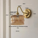 Axyaa Green Glass LED Wall Light with Copper Knob Switch