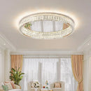 Axyaa Crystal LED Ceiling Chandelier: Modern Luxe Chrome Steel Dimmable Lamp for Living Room & Bedroom