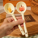 Axyaa Ceramic Kawaii Soup Spoon with Long Handle - Hand Painted Dessert Spoon
