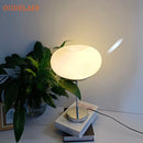 Axyaa White Glass Desk Lamp for Home Living Room Bedroom Decor