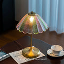 Axyaa French Medieval Butterfly Dream Glass Table Lamp LED E27 Romantic Atmosphere Desk Light