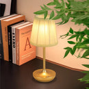 Axyaa LED Table Lamp: Simple Chinese Style, Dimmable, USB Rechargeable, Fabric Lampshade