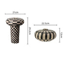 Axyaa Geometric Check Ceramic Vase, Rough Pottery Handicraft, Home Decoration Accessories