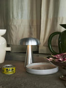 Axyaa Rechargeable Mushroom Table Lamp Touch Switch LED Desk Light