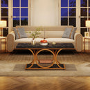 Axyaa Rectangle 2-Tier Faux Marble Wood Coffee Table
