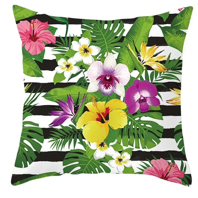 Axyaa Tropical Plants Flower Pillowcase