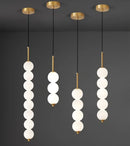 Axyaa White Glass LED Chandelier for Modern Minimalist Indoor Lighting