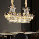 Axyaa Luxe Crystal Chandelier: Modern Elegant Lighting for Living Room, Dining, and Bedroom
