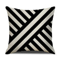 Axyaa Geometric Line Print Linen Cushion Cover - Home & Car Decor Pillowcase