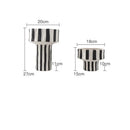 Axyaa Striped Wide Mouth Ceramic Vase - Modern Living Room Table Decoration